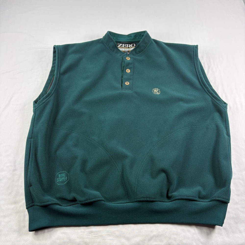 Zero Restriction Golf Vest Mens XL Green Wind Stopper Cherokee Town & Country